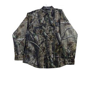 Realtree Mens Camouflage Hunting‎ Shirt Ripstop Long Sleeve Vent Outdoor Fishing